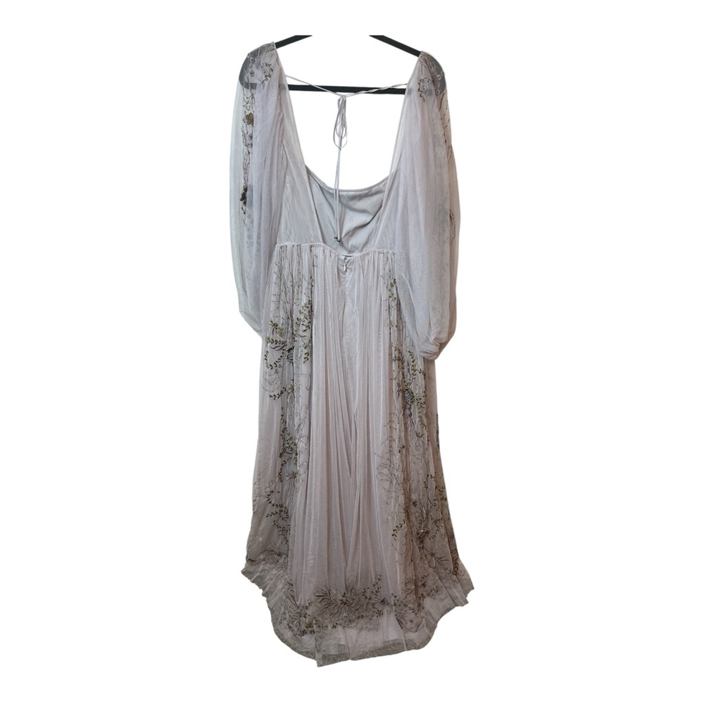 Anthropologie Dusty Lavender Embroidered Maxi Dress - Picture 9 of 12